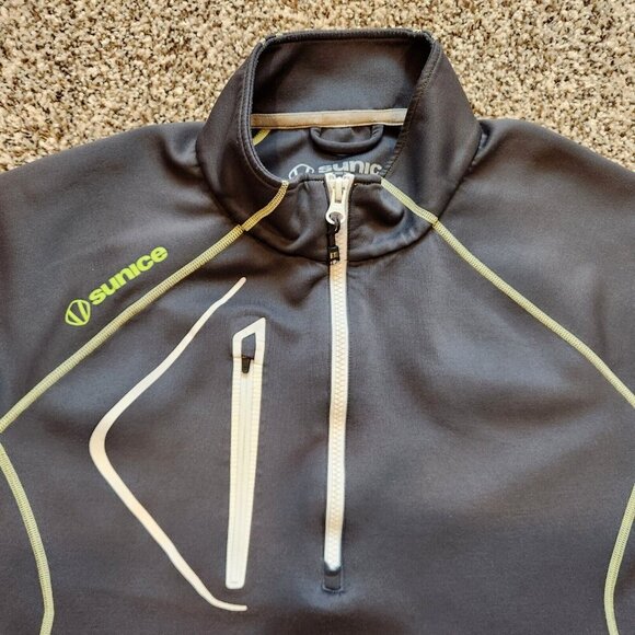 Sunice Pullover Mens L Gray Golf 1/4 Zip Stretch Thermal Congressional S77000 - Picture 3 of 4